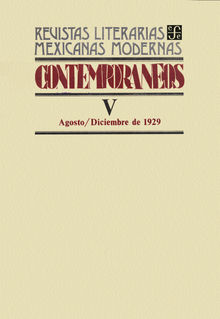 Contemporneos V, agostodiciembre de 1929.  Varios Autores