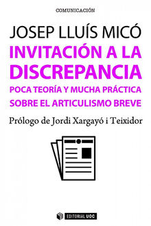 Invitacin a la discrepancia.  Josep Llus Mic Sanz