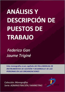 Anlisis y descripcin de puestos de trabajo.  Jaumen Trigin Prats