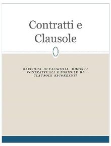 Contratti e clausole.  Studium Legis