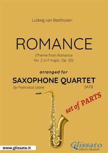 Romance - Saxophone Quartet set of PARTS.  Ludwig van Beethoven