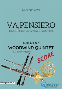 Va, pensiero - Woodwind Quintet SCORE.  Giuseppe Verdi