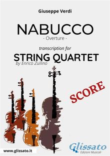 String Quartet Sheet Music "Nabucco" overture (score).  Giuseppe Verdi