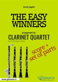 The Easy Winners - Clarinet Quartet score & parts.  Scott Joplin