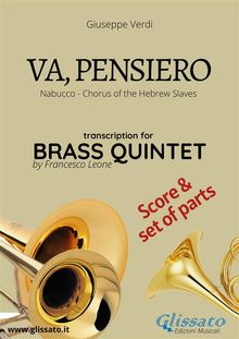 Va, pensiero - Brass Quintet score & parts.  Giuseppe Verdi