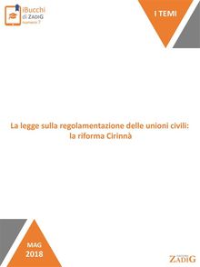 La legge sulla regolamentazione delle unioni civili: la riforma Cirinn.  Giulia Zoncheddu