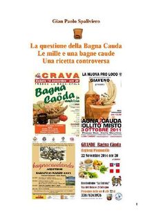 La bagna cauda - Una ricetta controversa.  Gian Paolo Spaliviero