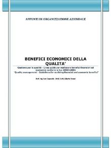 Benefici economici della qualit.  Ivan Capecchi