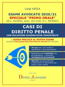 Esame Avvocato 2020-21. CASI DI DIRITTO PENALE.  Luigi Viola