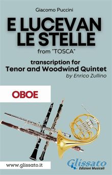 E lucevan le stelle - Tenor & Woodwind Quintet (Oboe part).  Giacomo Puccini