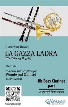 Bb Bass Clarinet part of "La Gazza Ladra" overture for Woodwind Quintet.  Gioacchino Rossini