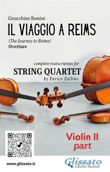 Violin II part "Il viaggio a Reims" for String Quartet.  Gioacchino Rossini