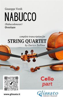 Cello part of "Nabucco" overture for String Quartet.  Giuseppe Verdi