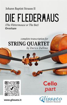 Cello part of "Die Fledermaus" for String Quartet.  Johann Baptist Strauss