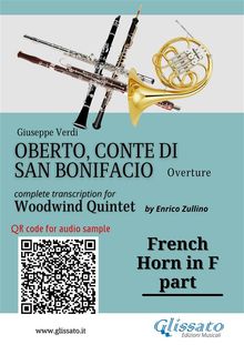 French Horn in F part of "Oberto" for Woodwind Quintet.  Giuseppe Verdi