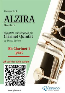 Bb Clarinet 1 part of "Alzira" for Clarinet Quintet.  Giuseppe Verdi