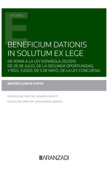 Beneficium dationis in solutum ex lege.  Beatriz Garca Fueyo