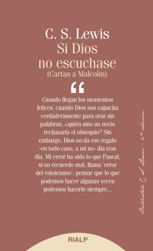 Si Dios no escuchase.  Clive Staples Lewis