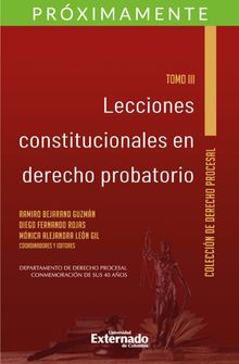 Lecciones constitucionales de derecho probatorio. Tomo III. .  Diego Fernando Rojas