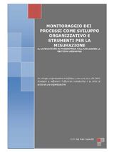 MONITORAGGIO DEI PROCESSI COME SVILUPPO ORGANIZZATIVO E STRUMENTI PER LA MISURAZIONE