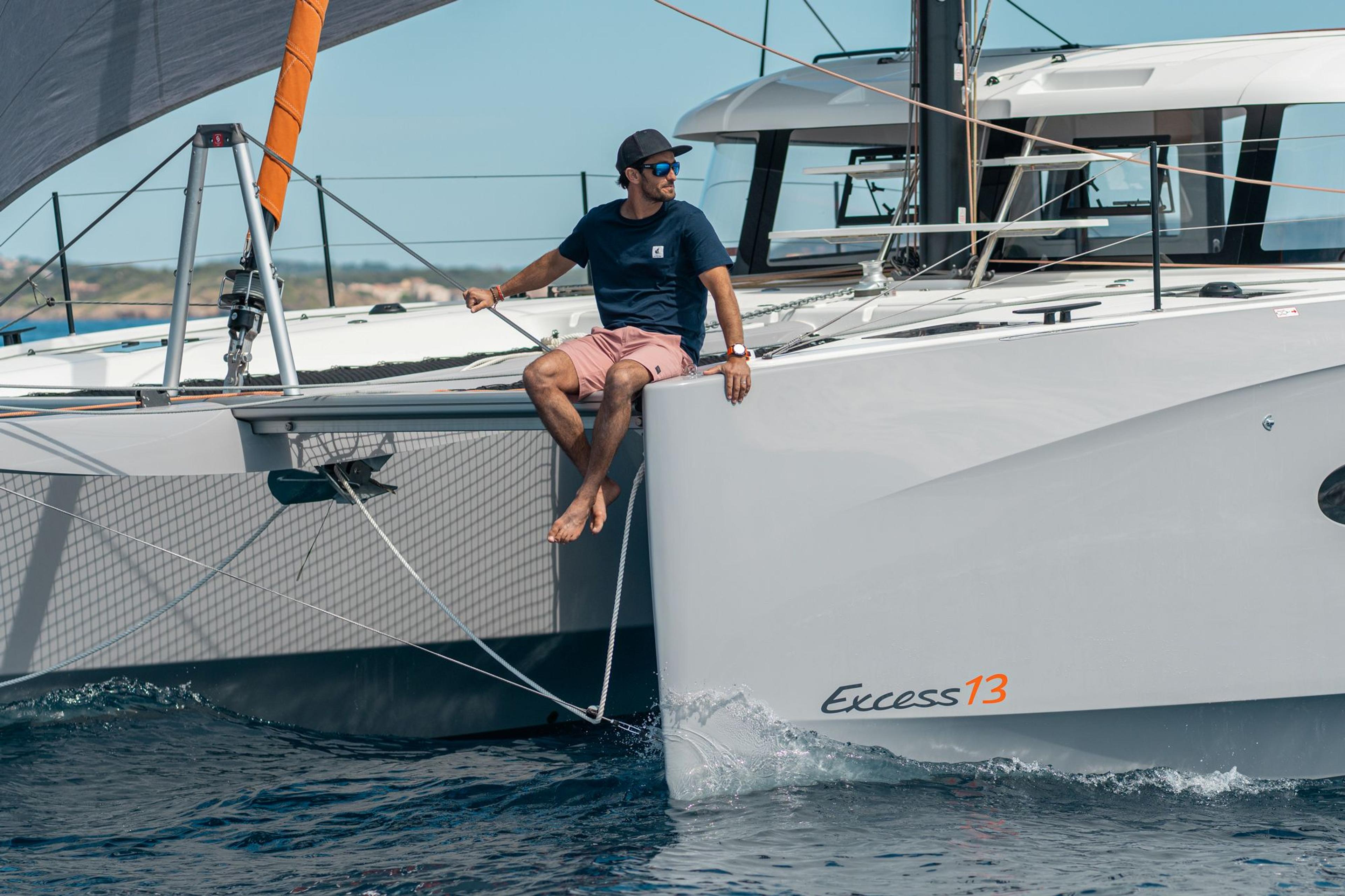 Excess 13 sailing close-up from starboard side