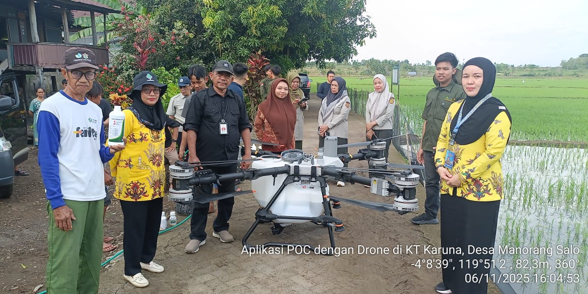 Gunakan Drone Untuk Pemupukan,Langkah Maju Menuju Pertanian Modern di Soppeng  