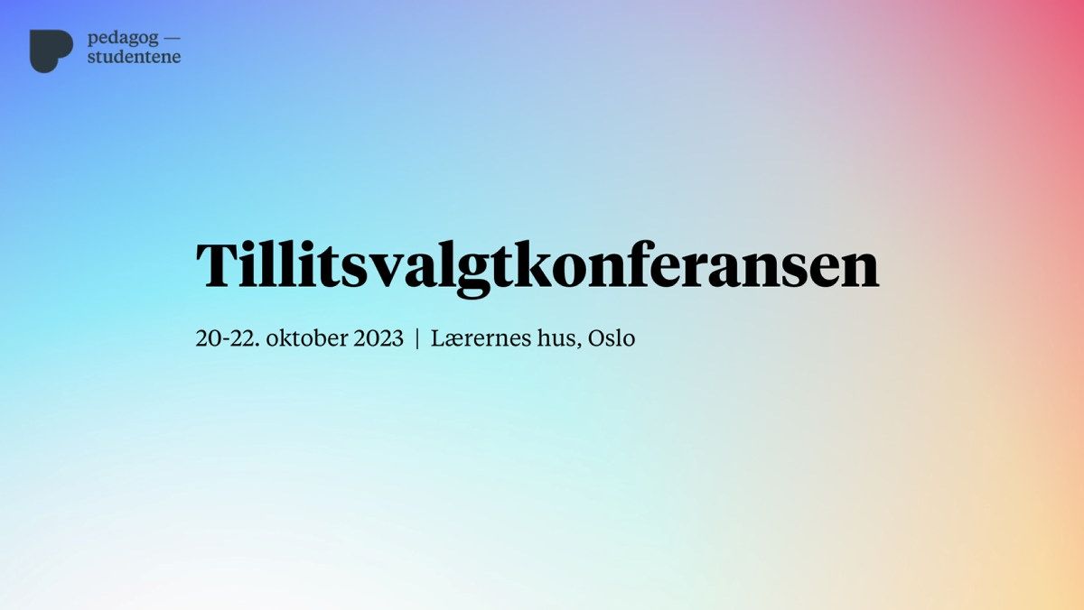 Plakat med navnet tillitsvalgtkonferansen 2023.