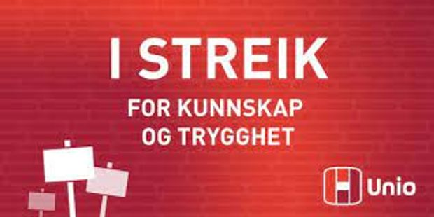 Banner med tittel "i streik for kunnskap og trygghet"