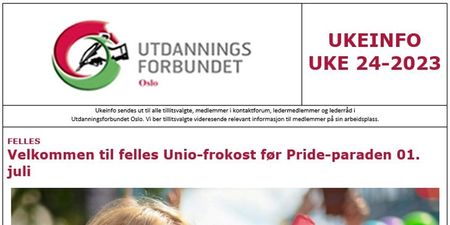 Faksimile av toppen av UKEINFO 24-2023