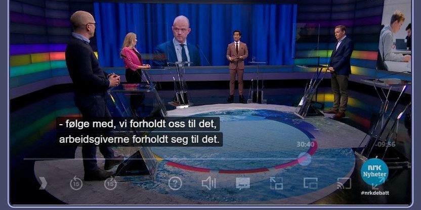 Digital faksimile fra NRK-programmet Debatten 16. mars 2021. Steffen Handal er gjest i studio for å snakke om resultatet av lønnsoppgjøret 2020 og lønnsoppgjøret som kommer i 2021.