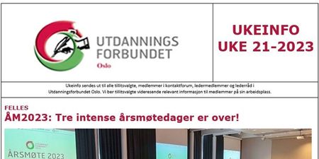 Faksimile av toppen av UKEINFO 21-2023