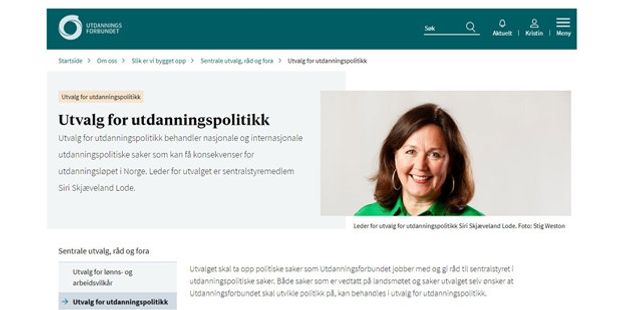 Skjermbilde av nettside. Foto.