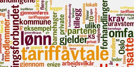 Forsidebilde av brosjyren med teksten: "Tariffguide for nybegynnere". Illustrasjon