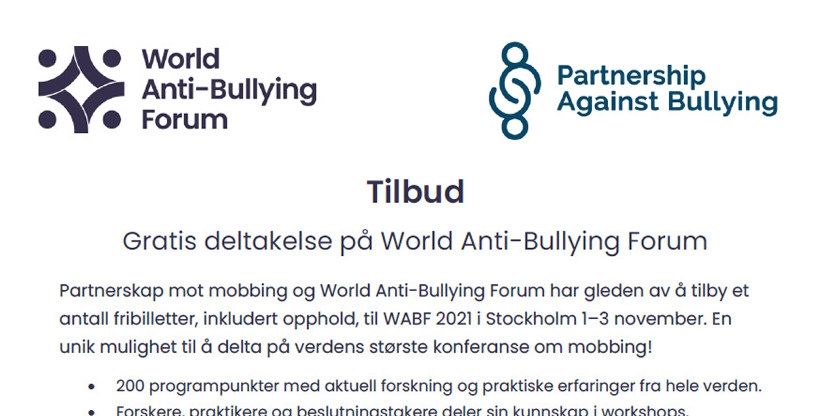 plakat fra partnerskap mot mobbing