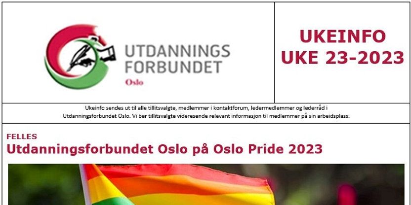 Faksimile av toppen av UKEINFO 23-2023