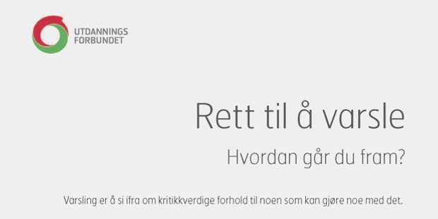Forsidebilde av brosjyren med teksten: "Rett til å varsle - Hvordan går du fram?" - Illustrasjon