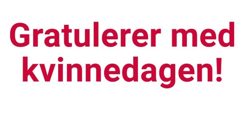 Illustrasjon med teksten: Gratulerer med kvinnedagen