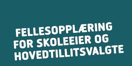 Bilde fra PP presentasjon som viser til fellesskolering for skoleiere og hovedtillitsvalgte