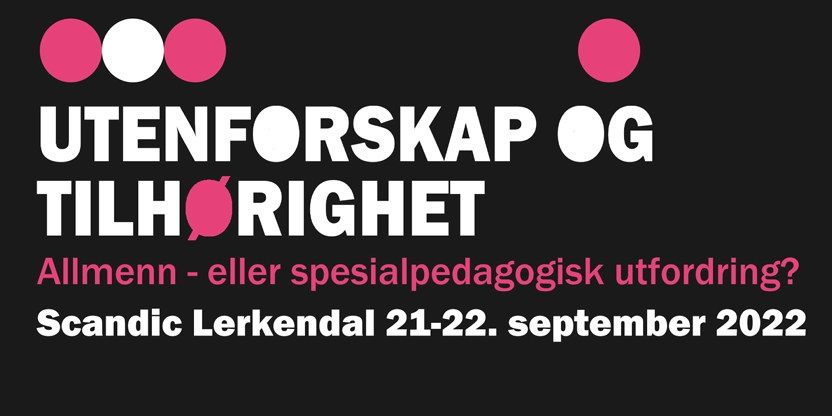 Plakat -  sort bakgrunn med hvite og røde bokstaver. Invitasjon til konferanse