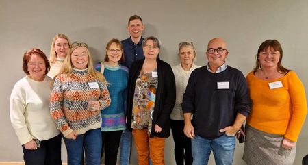 Bilde av tillitsvalgte fra Nordland:  Marit Berg , Morten Bredahl- Thorsen, Janne Mari Heipt, Camilla Kvelstad, Elin Mentzoni, Elisabeth Sørensen Solvoll, Rannveig Dalen Storfjell, Randi Oline Lydia Thomassen, Tove Winsnes og Einar Hanssen –  Fylkesstyret og medlem av nasjonalt nettverk for VO. Rakel Therese Strøm var ikke tilstede da bildet ble tatt.
