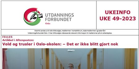 Faksimile av toppen av UKEINFO 49-2023