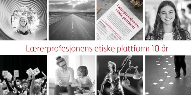 collage med bilder som illustrerer lærerprofesjonens etiske plattforms feiring