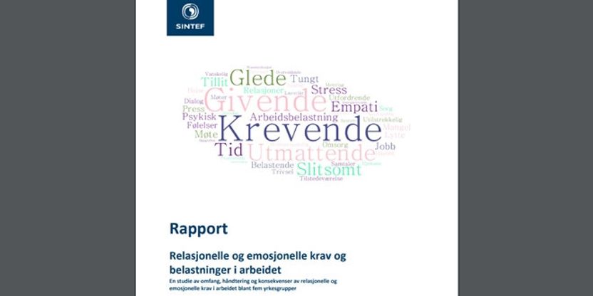 Bildet viser forsiden av SINTEF-rapporten som ble presentert i dag. 