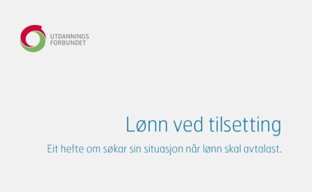 Forsidebilde av brosjyren med teksten: "Lønn ved tilsetting". Illustrasjon