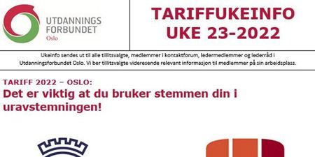 Faksimile av toppen av UKEINFO 23-2022