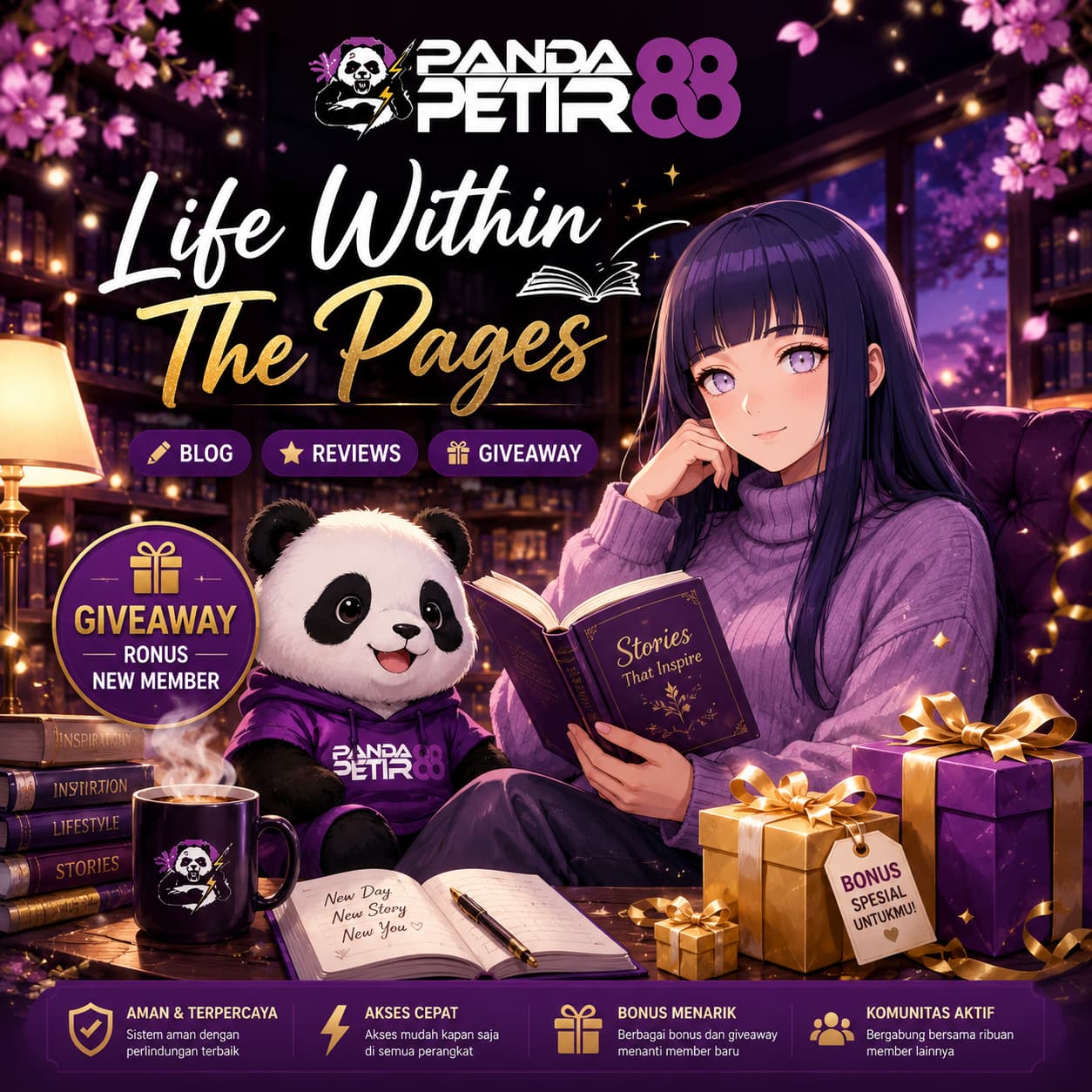 PANDAPETIR88: Life Within The Pages Blog & Giveaway Bonus New Member