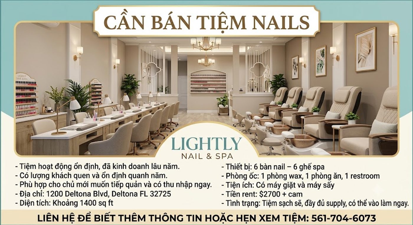 Bán Tiệm Nails Hoạt Động Ổn Định