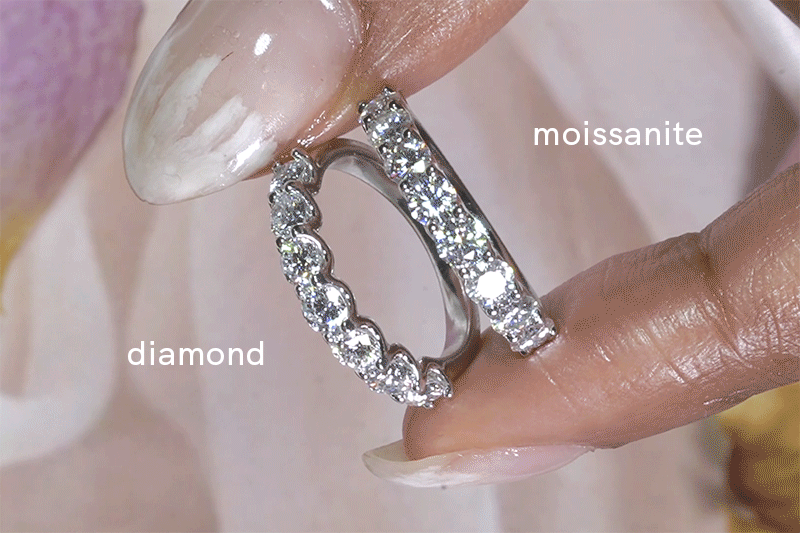 Diamond compared to Moissanite