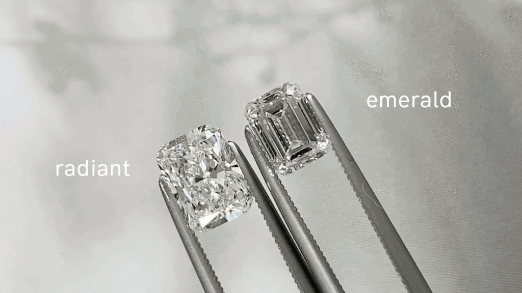 emerald and radiant diamonds