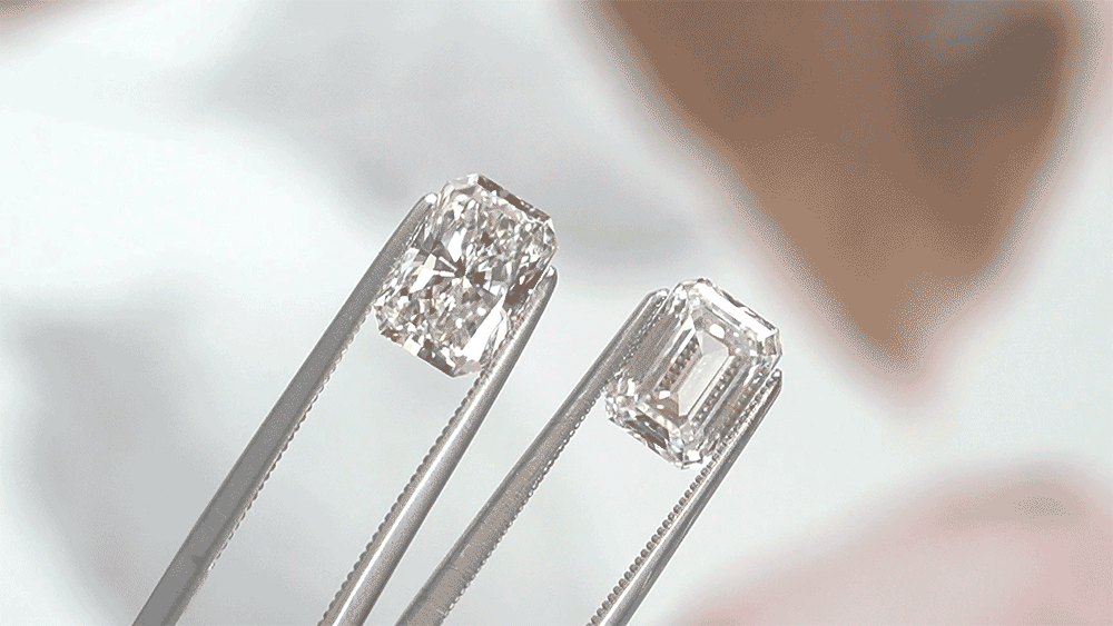 emerald and radiant diamond